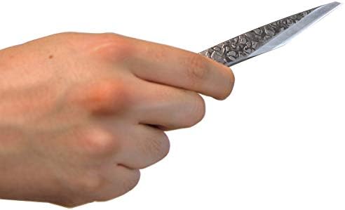 Kakuri Kiridashi Faca Mão direita de 15 mm Curved, lâmina de aço carbono forjada de mão forjada de 15 mm para trabalhar madeira, marcação, escultura em madeira, Whittling, feita no Japão