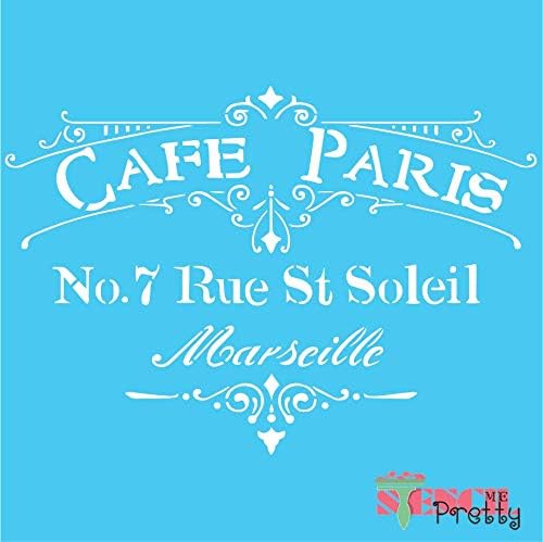 Classic Cafe Paris Estêncil Melhor Vinil Large Marselha Francês Estomncils Para pintar em madeira, tela, parede, etc.-xl | Material