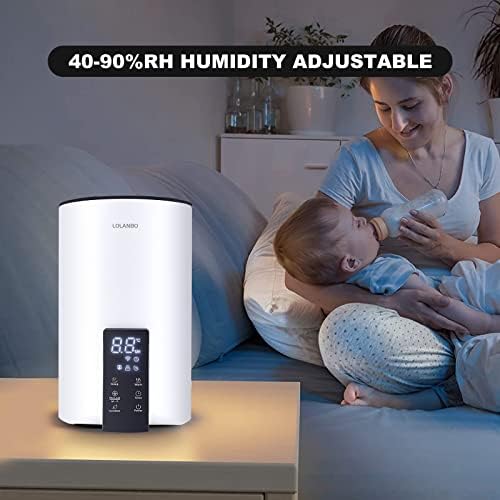 Umidificadores de Wi-Fi para o quarto adequado para o sistema Wi-Fi 2.4g, umidificadores de névoa quentes e frios de 4L para quarto com desligamento automático, umidificador silencioso para o bebê adulto.