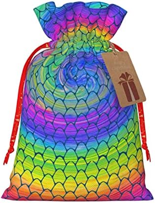 Sacos de presentes de natal de traços de natal arco-íris lgbt-dragon apresenta sacos de embrulho de sacos de embrulho de presentes