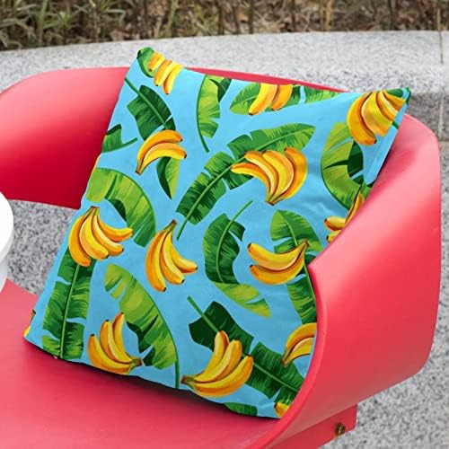 Pacote vbfofbv de 2 capa de almofada de veludo capa de almofada de travesseiro quadrado para cama de sofá, folhas de banana de plantas tropicais de desenhos animados modernos