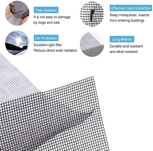 Tela de fibra de vidro rolos de alta visibilidade e tela durável Fácil para reparo de bricolage ou tela de janela e porta