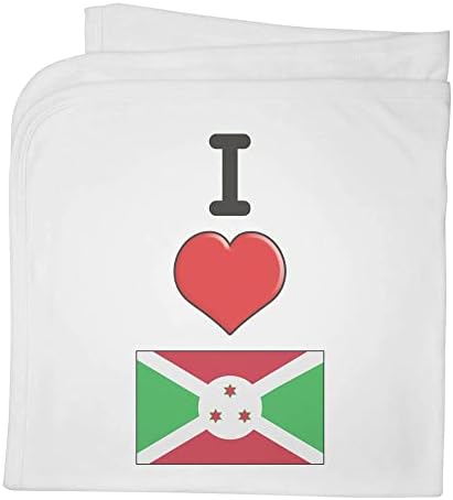 Azeeda 'eu amo Burundi' Cotton Baby Blain / Shawl
