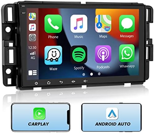 Carplay sem fio estéreo de carro Android de 8 polegadas para Chevy Silverado GMC Sierra Savana Yukon Buick, Câmera de backup