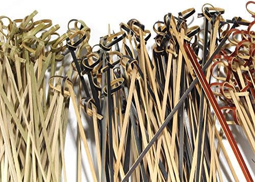 Bamboomn 3,5 Bamboo Green Knot Skewers Picks para coquetéis e suprimentos de festa de hors 'd'oeuvres, 1000 peças