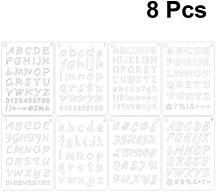 Supvox 8pcs Letra do alfabetismo Desenho de pintura de estêncils Modelo de escala Modelo de desenho de desenho para projetos