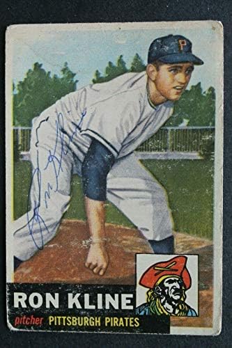 Ron Kline Pirates autografou 1953 Topps #175 Cartão vintage assinado