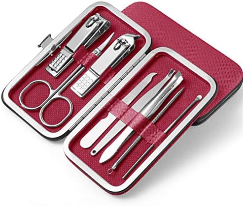 ANKANG 8PCS Multifuncional Clippers de unhas Conjunto de aço inoxidável Pedicure Scissor Tweezer Manicure Set Kit Ferramentas