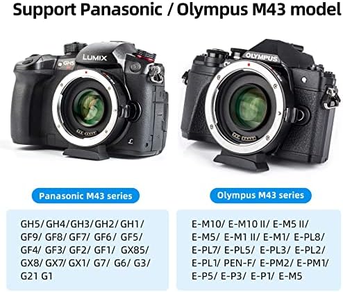 Adaptador de lente Viltrox Booster EF-M2 II Adaptador de reforço do redutor focal AF Compatível com lente de montagem em câmera EF de Canon para M4/3 Câmera GH5 GF9 GX85 E-M5 E-M10 E-M10II E-PL5