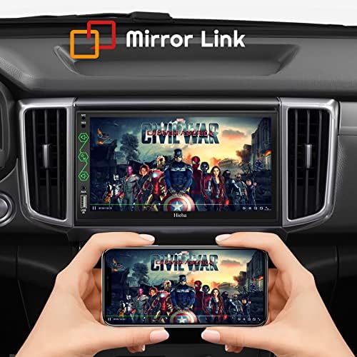 Double Din Car Séreo 2023 atualizou 5.3 Bluetooth com controle de voz/câmera de backup- 7 '' HD LCD Touch Screen Receptores de