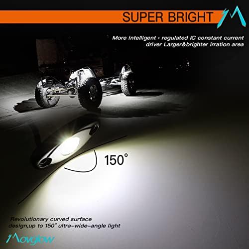 MOVGLOW R1 LUZES DE ROCHA LED WHITE LED com 4Pods Light for Offroad Truck Car ATV SUV SUV impermeável High Power Neon Trail Rig luz