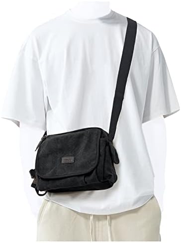 Bolsa de mensageiro para homens, estética da bolsa cruzada, bolsa de ombro de lona unissex clássica resistente à água