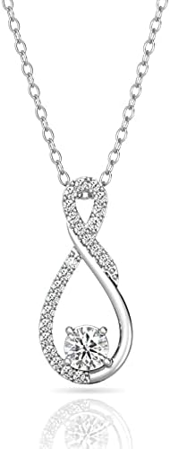 Colar de redemoinho de Verozi Infinito para mulheres, 925 Sterling Silver, Colares de pingentes de zircônia cúbica AAAAAA,