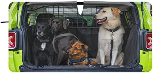 Blueangle Car Windshield Sunshade Four Dogs Front Auto Sun Shield Shield Shield Visor Vehicle Acestories, 59 × 30#416