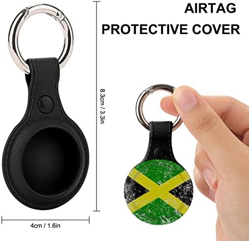 Caixa de TPU da bandeira retro jamaicana para airtag com o chaveiro de proteção contra a tag de tag de tag de tag rastreador de tag rastreador para chaves backpack bestas de animais de estimação