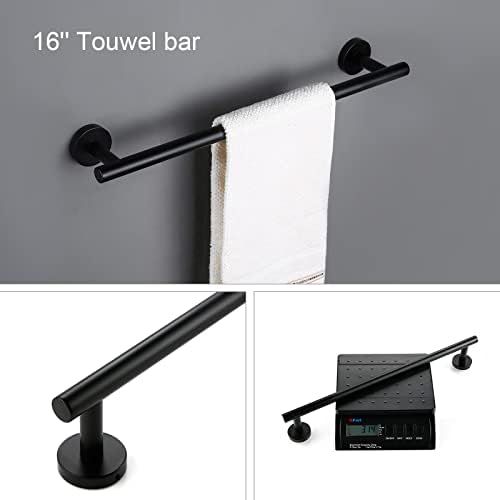 Acessórios de hardware de banheiro de 4 peças de 4 peças Conjunto de toalhas pretas foscas Conjunto de toalhas SUS304