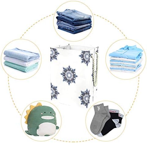 Invertice Winter Snowflakes Padrão Lixeira grande de armazenamento para banheiro, quarto, casa, brinquedos e organização de roupas