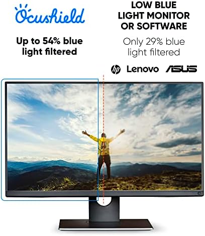 Ocushield 17 ”Premium Anti -Blue Light Screen Protector com filtro de privacidade para laptops e monitores de computadores - anti -Glare - Instalação fácil - anti -Fingerprint - Reduza a fadiga ocular