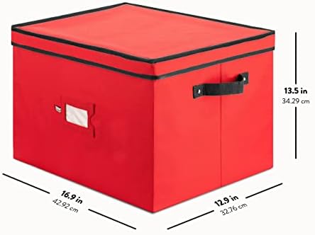 Zober Premium Christmas Ornament Storage Box para grandes ornamentos com bandejas- compartimento de 4 polegadas- contêiner