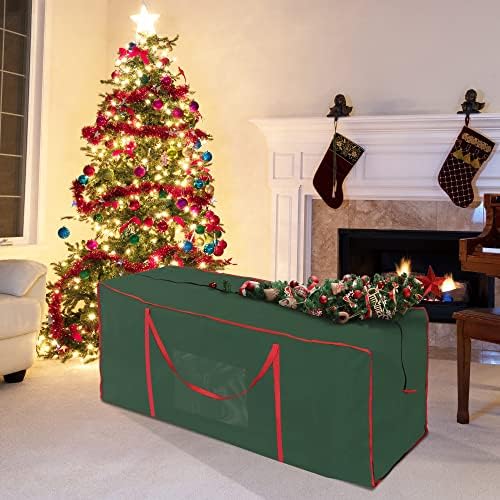 Bolsa de armazenamento de árvore de Natal de Coverco - se encaixa em árvores desmontadas artificiais de 9 pés de férias com zíperes SBs de metal pesado, caixa de bolsa de árvore resistente à água de Oxford com alças