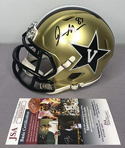 Jordan Matthews assinou o mini capacete de futebol de Vanderbilt com JSA COA ~ 49ers - Mini capacetes autografados da NFL