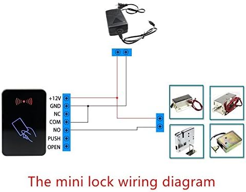 Card de identificação leitor+ 5 tipos de mini trava elétrica para sistema de controle de acesso, armário pequeno bloqueio