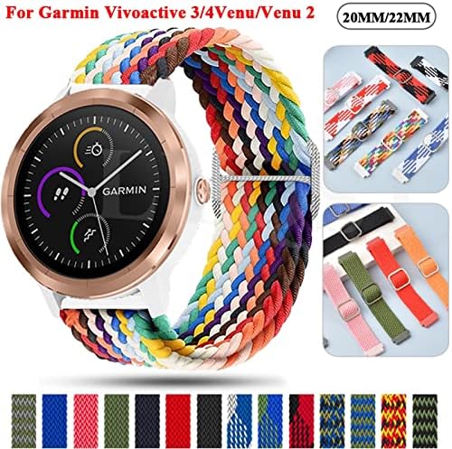 Banda de relógio inteligente do BCMCBV para Garmin Vivoactive 3/4 Venu 2/Forerunner 645 245 158 745 Straped Strap