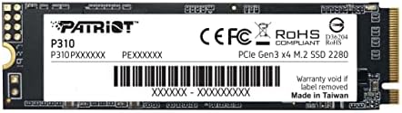 PATRIOT P310 240 GB SSD interno - NVME PCIE M.2 Gen3 x 4 - Consumo de baixa potência Drive de estado sólido - p310p240gm28