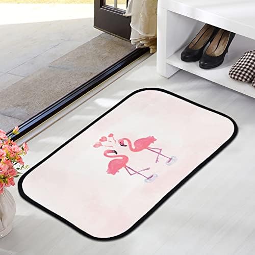 Vantaso Bath Door Tapete de tapete de tapete aquarela Pink Flamingo Casal não deslizante Tapetes de entrada dootmat para a porta