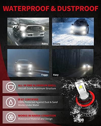 Lasfit for jeep renegade 2015-2022 lâmpadas LED H11/8/9 LED lâmpadas H13/9008 lâmpadas LED para luz alta e baixa para