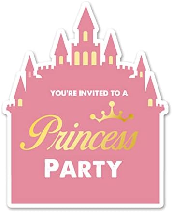 Convites de festa temáticos da princesa com envelopes, 20 conjuntos de princesas convites em forma de aniversário de aniversário