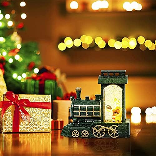 Yangxue Vintage Christmas Snow Globe Water Led Lantern Decorações de trem, luzes de trem Santa Aniversário criativo Gifts de Natal para