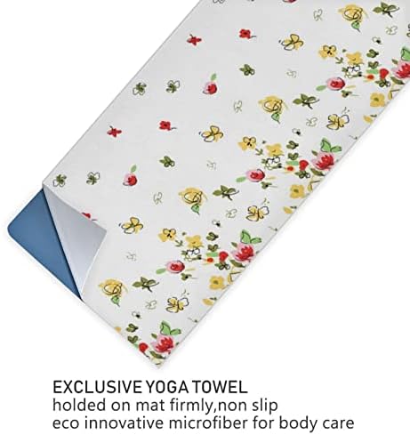 Aunstern Yoga Blanket Watercolor-Floral-Bee-Butterfly Yoga Toard Yoga Mat Toalha