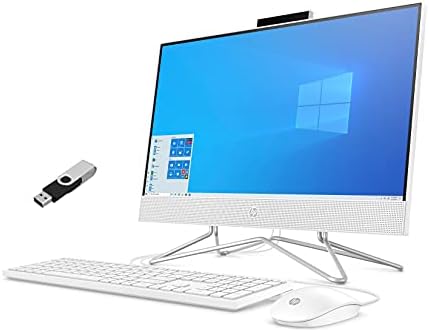 2021 mais recente computador de mesa HP 22 polegadas de 22 polegadas - Silver 3050U 3050U - 16GB DDR4 RAM -512GB SSD - DVD -RW - WiFi Bluetooth - Windows 10 Pro - Branco de neve W/ 32 GB de unidade USB
