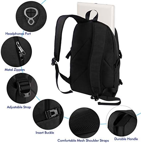 Mochila de laptop slim yorepek, mochila anti -roubo com porto de carregamento USB, mochila Durável de viagem Daypack, bolsa