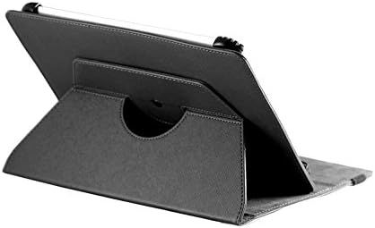Capa de couro Faux Black Black Navitech com 360 Stand rotacional compatível com o piloto HIPSTREET 10 LCD IPS