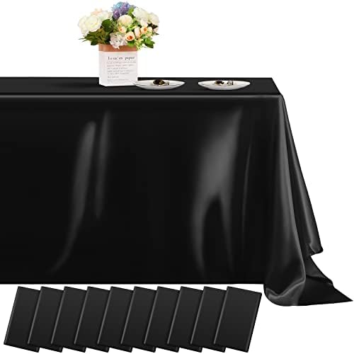 Toleta de mesa retangular em tecido de poliéster, capa de mesa de cetim lisa para banquetes de casamento restaurante festas