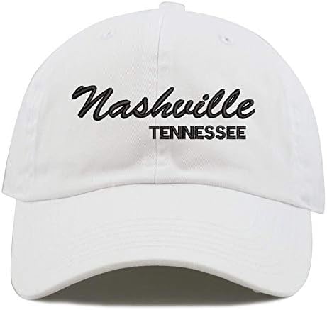 Aparel de nível superior Nashville Tennessee Script bordado de baixo perfil de baixo perfil Soft Unissex Baseball