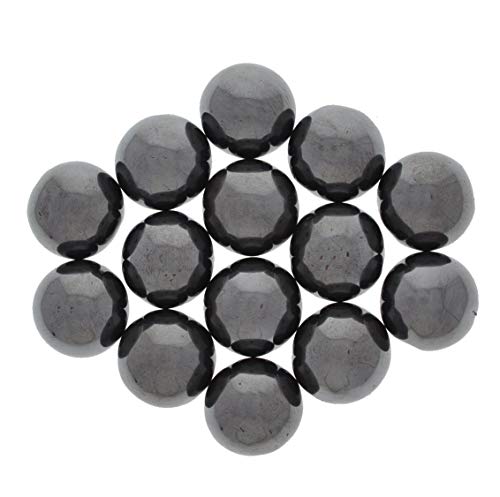 Gemas hipnóticas: 100 PCs Black Magnetic Hematite Rounds - Tamanho de 0,75 polegada - ímãs de ferrita de cerâmica