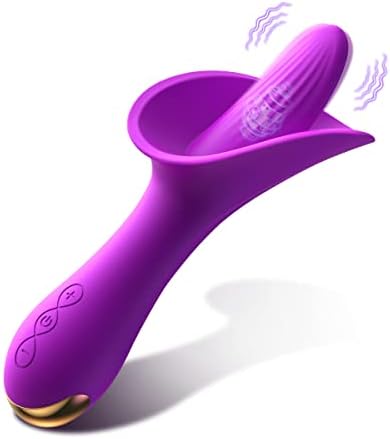 Brinquedo de rosas do vibrador do clitóris para mulheres, massageador de ponto G com modos de vibração de 10 língua, vibradores