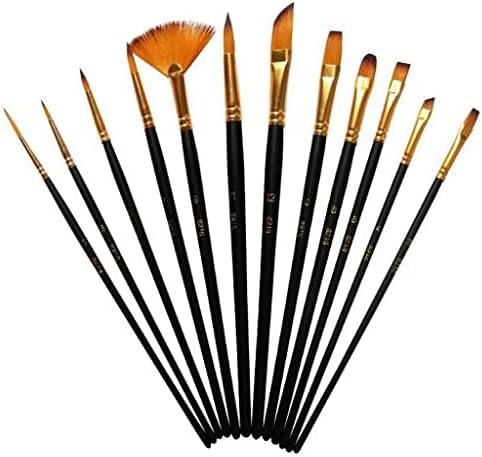 Walnuta Art Supplies 12 Aquarela Nylon Brush Gouache Painting Linha Linha de gancho Linha de caneta Pintura de óleo de
