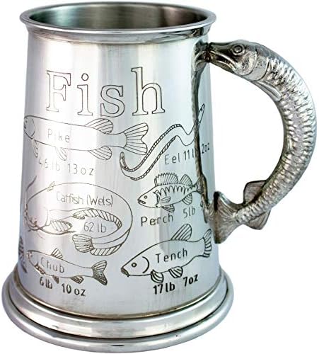 I Luv Ltd Presente de Pesca Bateria 1pt Tankard Great Fishing Weight Records