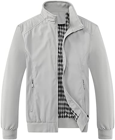 Jaqueta de bombardeiro adssdq Zipper Soild Casual Fall Winter Jacket and Coats Outwear com bolso para homens