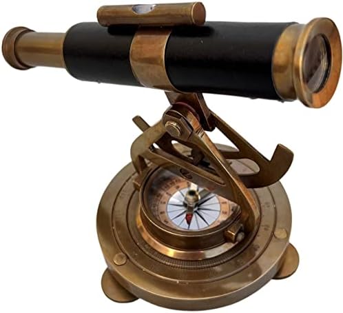 Marítimo Náutico Antigo Brass Brass preto Telescópio Pesquisa de telescópio Navegação Alidade Compass home decoração de latão