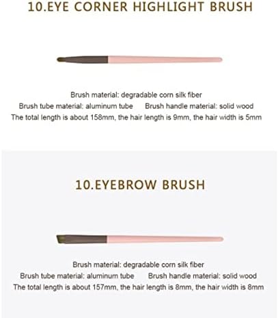 Pincéis de maquiagem profissionais Chysp Conjunto de 11pcs de sombra rosa misturando pó de fundação sobrancelha de olho de olho de olho em ferramentas cosméticas