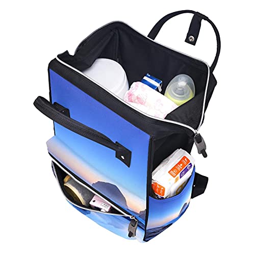 Pacific Blue Ocean Frelaper Tote Bags Backpack Mummy Backpack de grande capacidade Bolsa de enfermagem Bolsa de viagem para cuidados