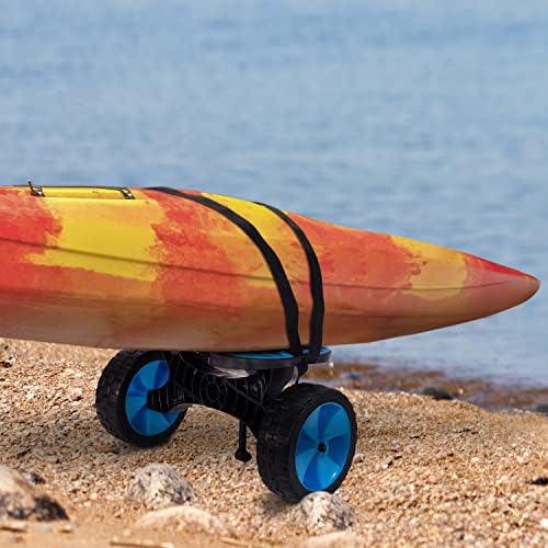 Velocity Kayak Cart Pro, Blue - Transporte fácil de rodas para caiaques, canoas, paddleboards e pranchas de surf - alça de travamento ajustável e kickstand incluídos