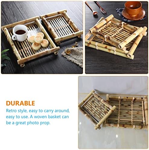 Bandeja de bambu de OUNONA para conjuntos de chá e conjuntos de saquê de bambu japonês de estilo japonês para a bandeja de chá para chá de chá chinês de kung fu acessório