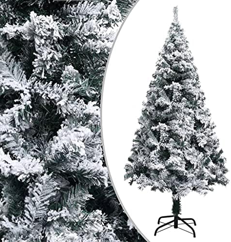 Árvore de Natal artificial, decorações de férias de Natal, árvores comerciais de Natal, galhos extras grossos, para decoração interna e externa de férias, com verde de neve em reuniões 59,1 PVC