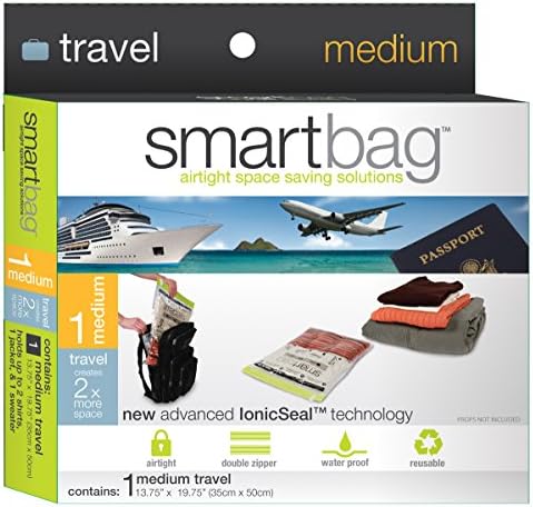 Design Smart Travel Smartbag Instant Space Saver Storage - Médio - zíper duplo hermético - selo a vácuo - para roupas, travesseiros,